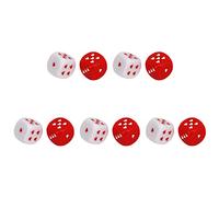 KIMISS Set di 5 Dadi a Forma di Cuore Rosso Bianco - Dadi di Plastica Carini e Affascinanti per Molteplici Metodi di Gioco - Forniture per Feste Portatili per Giochi di Carte, Mahjong e Altro