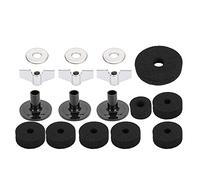 KIMISS Set di Batteria da 18 Pezzi Kit in Feltro per Piatti - Set di Feltro per Frizione a Tazza Alta Antiscivolo e di Manicotti per Piatti per Prestazioni Migliorate (BLACK)