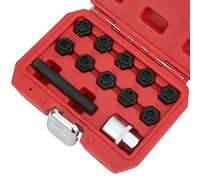 KIMISS Set di Bussole per Dadi Ruota con Bloccaggio Antifurto da 12 Pezzi per A B C E GLK Classe M, Strumenti per la Rimozione E l'estrazione dei Dadi delle Ruote con Custodia per il Trasporto