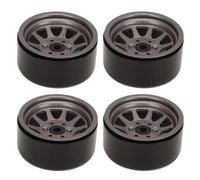 KIMISS Set di Cerchi per Ruote RC da 4 Pezzi Ad Alta Resistenza in Acciaio in Lega di Zinco Universale da 1,9 Pollici 10 Cerchi per Auto Cingolato RC per Axial SCX10 II III Ad Alte Prestazioni (Ti