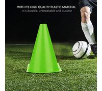 KIMISS Set di Coni da Allenamento per Calcio da 6 Pezzi - Segnalini da Calcio da 18 Cm per Esercizi, Eventi e Allenamenti - Colore Verde Brillante per Maggiore visibilità - Ideale per Sessioni di