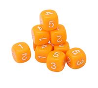 KIMISS Set di Dadi Numerici a 6 Facce con Angolo Tondo da 20 Pezzi - Dadi in Plastica Colorati per Giochi da Tavolo e Strumenti Didattici Elettronici (ORANGE)