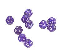 KIMISS Set di Dadi Poliedrici da 40 Pezzi - Dadi Numerici Trasparenti a 12 Facce, Impermeabili, Antiossidanti, Ideali per Giochi e attività Didattiche (PURPLE)
