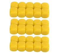 KIMISS Set di Dadi Vuoti Arrotondati da 30 Pezzi 16 Mm - Cubi in Plastica a 6 Facce per Giochi Fai da Te, Insegnamento della Matematica, Artigianato e Divertimento per le Feste (YELLOW)