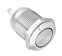 KIMISS Set di Interruttori a Pulsante Momentanei da 12 Mm - Interruttore in Metallo Impermeabile da 5 Pezzi per Elettronica Fai-da-te, Design a Incasso Alto con Finitura Resistente in Acciaio (Testa