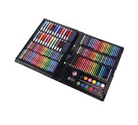 KIMISS Set di Penne per Pittura da 145 Pezzi con 24 Matite Colorate, 48 Pastelli, 24 Matite Acquerellabili, Bastoncini di Olio, 12 Colori di Pittura Ad Acquerello e Accessori per
