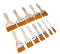 KIMISS Set di Pennelli per Pittura in Legno da 12 Pezzi - Punte Morbide in Nylon per Pittura Ad Acquerello, Olio e Acrilico - Strumenti Artistici Versatili con Comodi Manici in Pino
