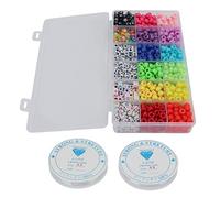 KIMISS Set di Perle di Bracciale Colorate - Lettera Fai -da te, Alfabeto e Perle Artigianali per la Creazione di Collane, Cavigliere e Bracciali 1200 Pezzi in Colori Vivaci per Ispirare la creatività