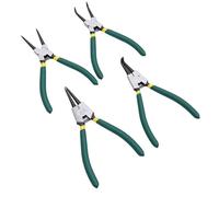 KIMISS Set di Pinze per Anelli Elastici da 4 Pezzi da 7 Pollici, Kit di Pinze per Anelli Elastici Interni Esterni con Ganascia Piegata Diritta, per la Rimozione e L'installazione di