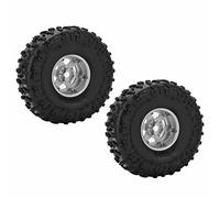 KIMISS Set di Pneumatici per Cerchioni Cingolati RC da 2 Pezzi da 1,9 Pollici per Axial SCX10 D90 | Cerchi in Metallo e Pneumatici in Gomma per Auto Cingolate in Scala 1/10 (#)