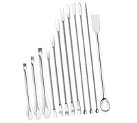 KIMISS Set di Spatole Laboratorio in Acciaio Inossidabile 304 12 Pezzi - Misurini di Campionamento Multifunzionali per la Sperimentazione e la Gestione dei Reagenti