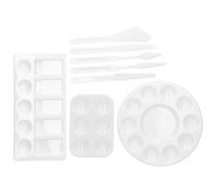 KIMISS Set di Spatole per Progetti di Pittura - Set di Raschietti per Pittura in Plastica da 8 Pezzi di Tavolozze Facile da Pulire Riutilizzabile per Disegnare Kit per Acquerelli - Forniture di per