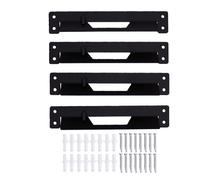 KIMISS Set di Staffe di Montaggio per Cassetta degli Attrezzi Kit di Staffe per Cassetta degli Attrezzi in Metallo per Garage 4 Pezzi in Metallo Verniciato Nero con Fori (Piccola dimensione 3,8x4,8
