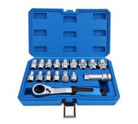 KIMISS Set Pass-through Socket, Chiave a Cricchetto Passante, 17 Pezzi 10-24mm 1/2 Pollice per Riparazione Auto Meccanica Fai-da-te