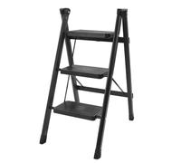 KIMISS Sgabello a Gradini Pieghevole a 3 Gradini con Ampio Pedale Anti -slittamento, Robusta Scala in Acciaio Al Carbonio per Ufficio Domestico, Steladder Portatile