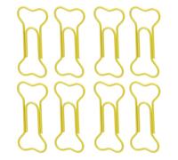 KIMISS Simpatiche Graffette a Forma di Osso di Cane per Materiale Scolastico, 100 Clamp/Holder in Metallo Leggero, Divertenti Organizzatori di Documenti e Accessori per Segnalibri (YELLOW)