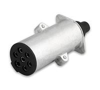 KIMISS spina per rimorchio 7 pin, Rotonda N Tipo 7 poli Connettore rimorchio per cablaggio spina in alluminio Traino per rimorchio Caravan (tipo europeo)