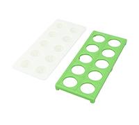 KIMISS Square Ravioli Maker Press - Stampo per Gnocchi Addominali di Ferro a 10 Buche per Ravioli e Pasticcini Italiani Fatti in Casa (GREEN)