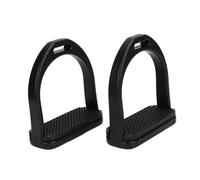 KIMISS Staffe Inglesi 2 Pezzi Staffe in Plastica Ad Alta Resistenza con Cuscinetto in Gomma Antiscivolo Nera Accessori per Attrezzi da Cavallo Ferri per Leggeri per Adulti (Piccolo: ca.