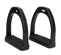 KIMISS Staffe Inglesi 2 Pezzi Staffe in Plastica Ad Alta Resistenza con Cuscinetto in Gomma Antiscivolo Nera Accessori per Attrezzi da Cavallo Ferri per Leggeri per Adulti (Grande: ca. 17,6x16,2x15