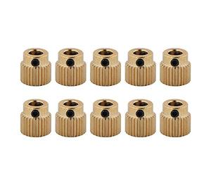 KIMISS Stampante 3D da 10 Pezzi, Ingranaggio di Trasmissione in Ottone di qualità per Accessori per Viti di Comando da 8 Mm Collare Filettato Alto MK7 MK8 Estrusore 40 Denti (26 Denti)