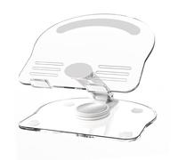 KIMISS Supporto per Tablet in Acrilico - Design Girevole e Regolabile a 360° per Tablet e, Supporto da Tavolo Pieghevole e Leggero (WHITE)