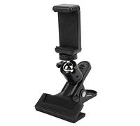 KIMISS Supporto per Telefono in Metallo per Basso per Chitarra per Trasmissioni Dal Vivo - Clamp/Holder per Telefono Regolabile per Paletta per Ukulele con Rotazione a 360° e Connettore Universale