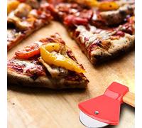 KIMISS Taglierina per Pizza con Manico di bambù - Grattugia a Ruota della Pizza Unica con Lama Rotante per un Taglio Senza Sforzo di, Pancake e Pasta (BLACK)