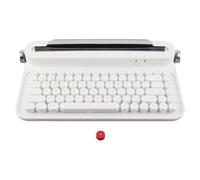 KIMISS Tastiera Vintage, con Supporto Integrato per IOS 86 Tasti Wireless Portatile (WHITE)