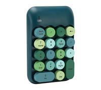 KIMISS Tastierino Numerico Wireless Portatile da 2,4 GHz, Copritasti Rotondi a Colori retrò a 18 Tasti, Tastiera Numerica Mini USB con Funzione di Spegnimento Automatico,