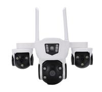 KIMISS Telecamera di Sicurezza per Esterni WiFi Ultra HD con Triplo Obiettivo 8K con modalità Notturna di Archiviazione per Rilevamento Umano (Spina europea)