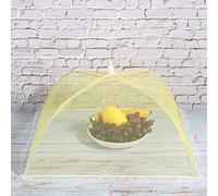 KIMISS Tenda di Copertura per Alimenti in Rete -up per Uso Esterno - 2 Pezzi di Copertura per Alimenti in Rete per Uso Domestico Ombrello da Giallo 43x43 Cm - Protezione per Riutilizzabile e