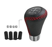 KIMISS Testa del a 5 velocità - Adatta per Auto con Manuale, Pomello del Universale in Vera Pelle e Lega di Alluminio per un Migliore Controllo di Guida (#2)