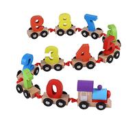 KIMISS Treno di Giocattoli per Bambini in Legno Divertente - Eaching Apprendimento Early Learning per - Riconoscimento di Colori e Numeri Ideale per l'interazione Genitore interazione