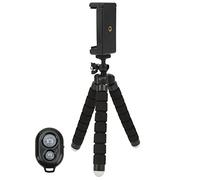 KIMISS Tripode Telefonico Flessibile - Stick Selfie Regolabile con Telecomando Wireless e Supporto Clamp/Holder