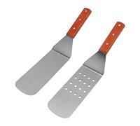 KIMISS Turner Spatola in Acciaio Inossidabile con Manico in Legno - Spatola Grill Piatta Resistente Al Calore per Lanciare Uova, Hamburger, Pancake e Altro - Utensile da Cucina Facile da Pulire