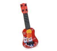 KIMISS Ukulele Giocattolo per Bambini, Mini Strumento Musicale a 4 Corde per Cartoni Animati per l'apprendimento Precoce e l'educazione Divertente (rosso)