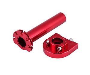 KIMISS Universal Throttle Grip Manopole acceleratore, 7/8 "22mm Manubrio acceleratore impugnatura acceleratore per moto scooter Dirt Bike (rosso)