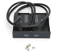 KIMISS USB 3.0 Front Panel Expansion bay Usb3.0 Front Panel Black Usb3.0 Floppy Front Panel 3.5'' Floppy bay 19 Pin To 2 Interface Usb3.0 Hub