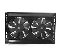 KIMISS Ventola di Raffreddamento del Radiatore per Auto, Radiatore 12V 80W Doppia Ventola di Raffreddamento Telaio in Ferro Serbatoio Dell'acqua Ad Alta Dissipazione del Calore Modifica Universale Pe