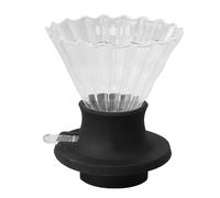 KIMISS Vetro Borosilicato Resistente Ad Alta Temperatura Versare su Gocciolatura di caffè con Sfere in Acciaio e Facile Valvola a Interruttore - Filtro Cono per la Produzione di caffè Gocciolante