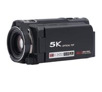 KIMISS Videocamera 5K 30FPS con Zoom Ottico 12X | 3 Touchscreen Ruotabile da 5 Pollici | Fotocamera Digitale WDR Anti-vibrazione | Abilitato | Ideale per Streaming Live, Uso