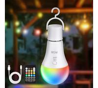 Kimjo Lampadine Led E27, Lampadina Ricaricabile USB C Con Telecomando, Lampadina Batteria 7W RGB Dimmerabile Senza Fili