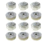 kimllier 3600 Conteggio Bobina Siding Chiodo Full Round Head Wire Collated Coil 15 gradi 2-1/2 pollici x .092 pollici Anello Shank zincato a caldo