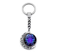 KIMLUD Borsa Portachiavi Donna I Dodici Segni Dello Zodiaco Portachiavi Ciondolo A Doppia Faccia Ciondolo Luna Portachiavi In Metallo Appeso Gioielli Cancro