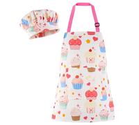 KIMMAX Grembiule per Bambini 100% Cotone Grembiule Universale con Tasche per Bambini e Piccoli Bambini Adatto per Cucinare, Cucinare al Forno, Dipingere, Lavorare a Mano e Feste, L
