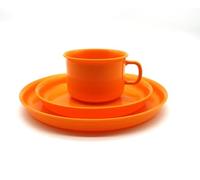 Kimmel 21-000-2006-5 Set di stoviglie per Bambini Composto da Tazza, piattino, Plastica, Colore: Arancione