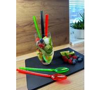 Kimmel 21-000-3013-1 Cucchiai da Cocktail riutilizzabili per Limone, 6 Pezzi, plastica, Verde/Trasparente