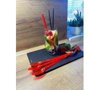 Kimmel 21-000-3014-1 - Set di 6 cucchiaini in plastica, colore: Rosso trasparente