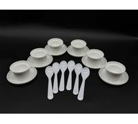 Kimmel Set di portauovo e 6 cucchiai, in plastica, colore: bianco